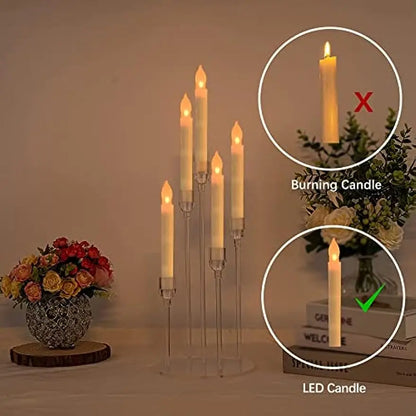 10pcs Acrylic 5 Arm Candle Holder