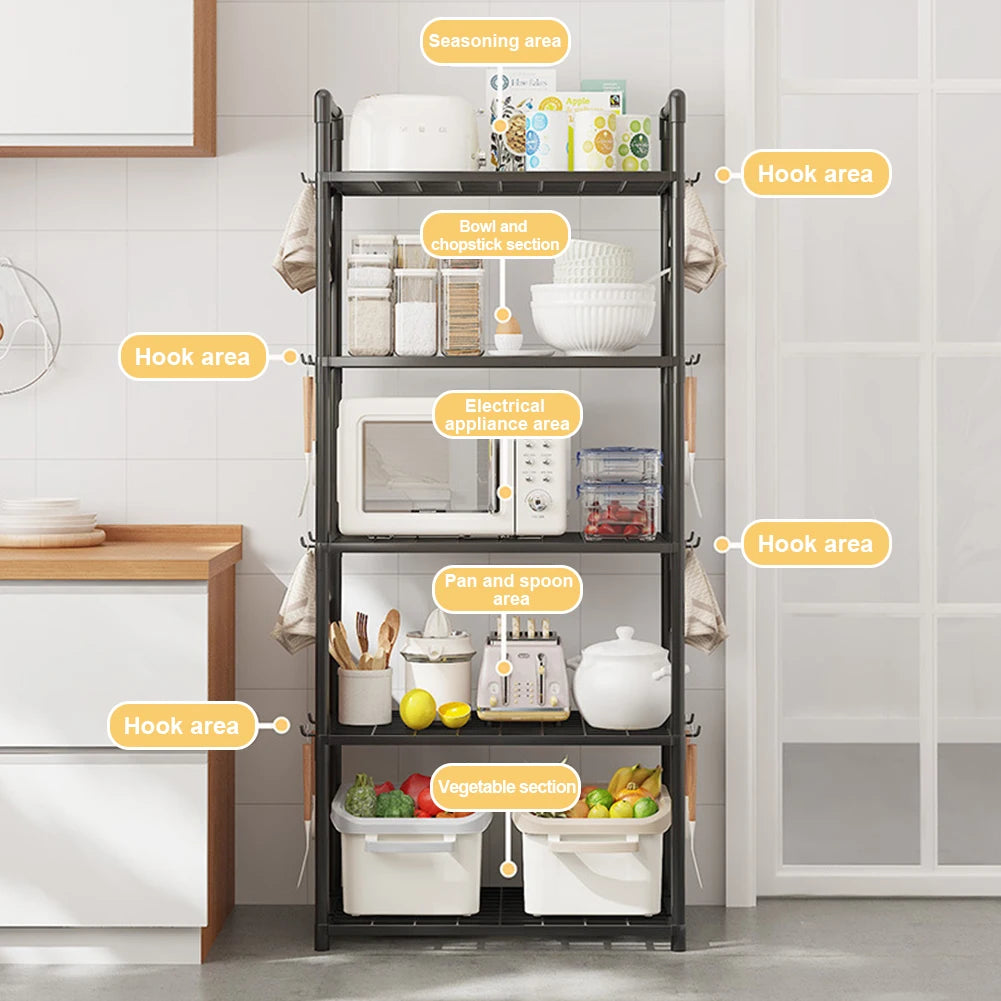 5-Shelf Adjustable Storage Rack 66 Lbs Capacity