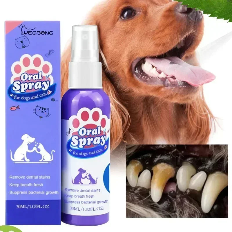 Pet Teeth Cleaning Spray for Tooth Stains & Fresh Breath