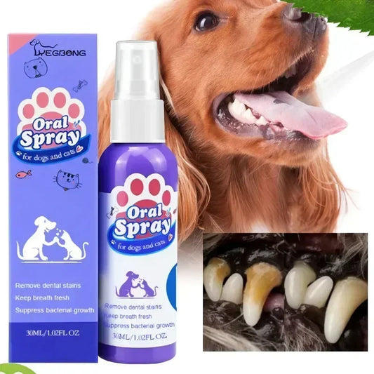 Pet Teeth Cleaning Spray for Tooth Stains & Fresh Breath