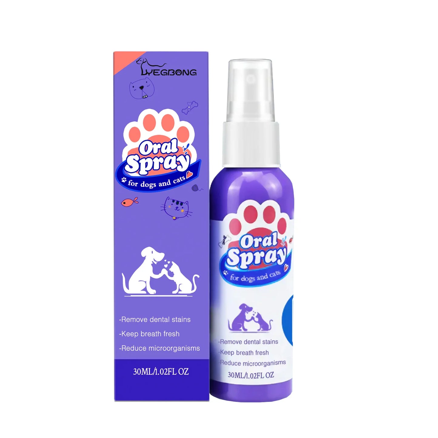 Pet Teeth Cleaning Spray for Tooth Stains & Fresh Breath
