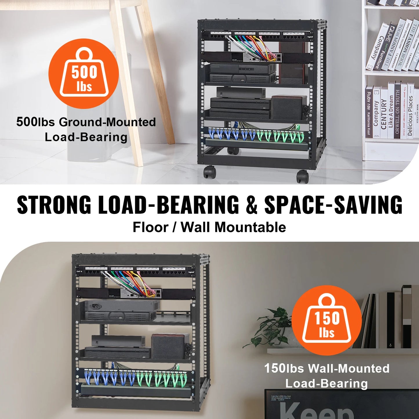 Open Frame Server Rack, Floor Standing or Wall Mounted