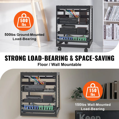 Open Frame Server Rack, Floor Standing or Wall Mounted