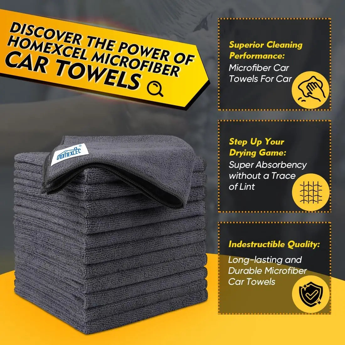 12 Pack Microfiber Towels 12.5x12.5 Inch