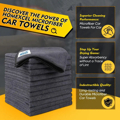 12 Pack Microfiber Towels 12.5x12.5 Inch