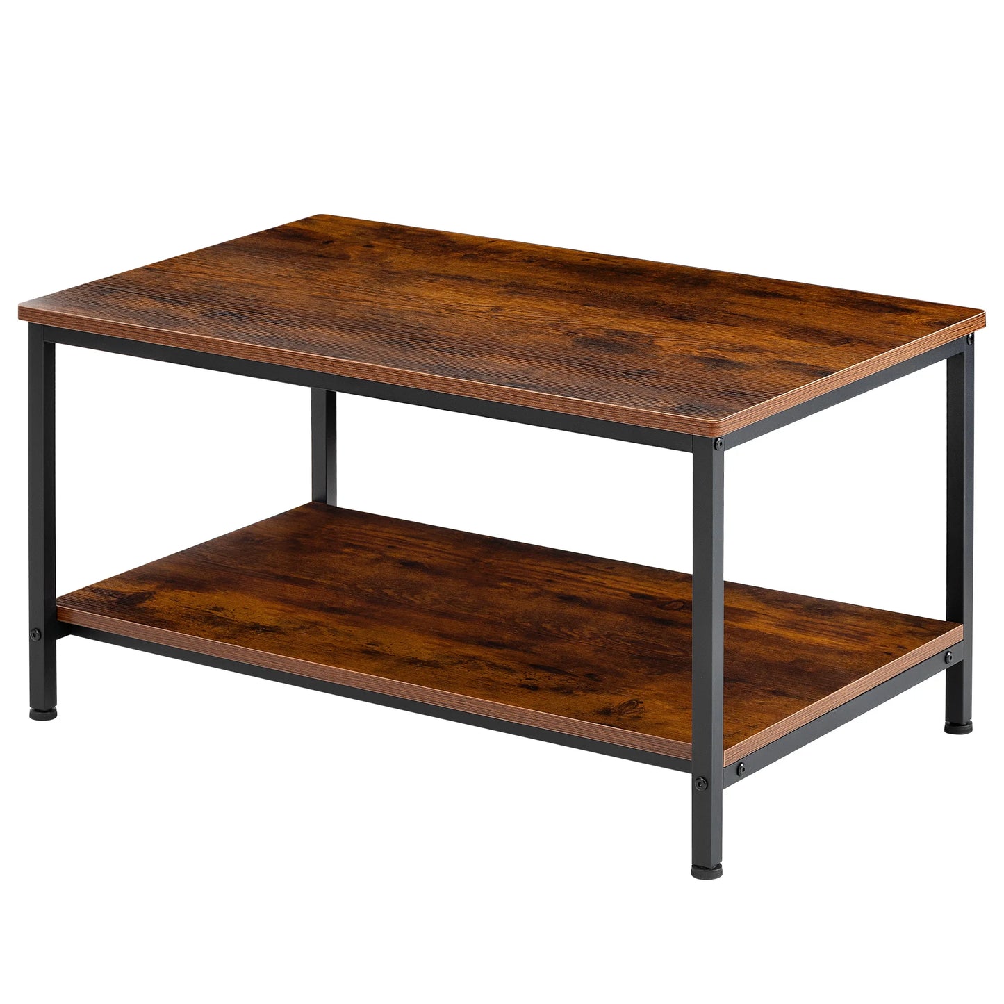 31" Wood Coffee Table, 2-Tier with Storage