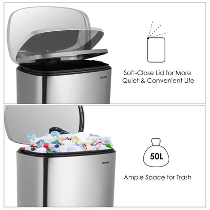 Step Lid Stainless Steel Kitchen Trash Can