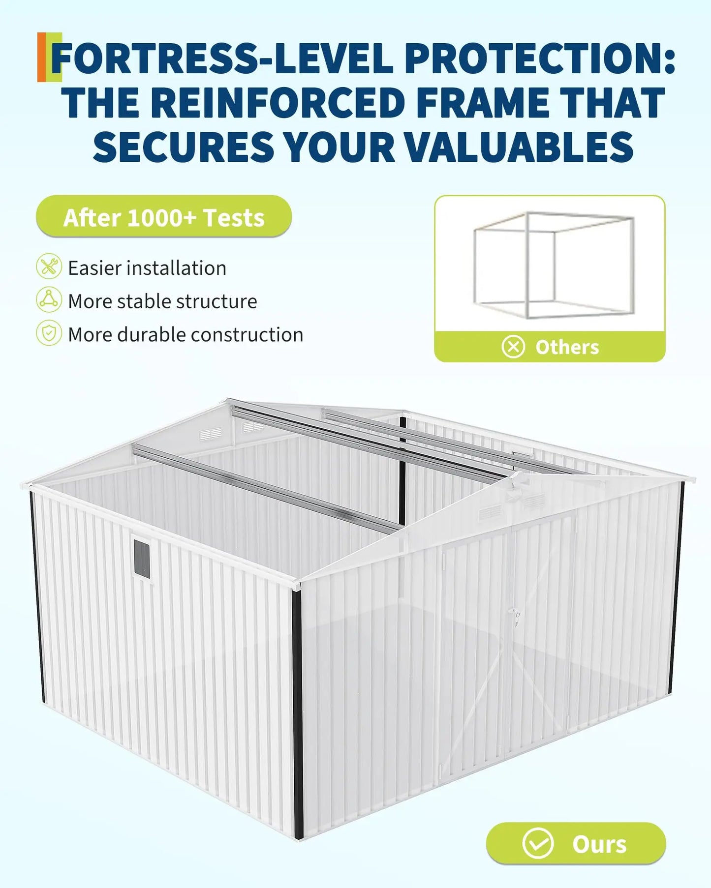 12'x10' Outdoor Storage Shed, Lockable  With Windows