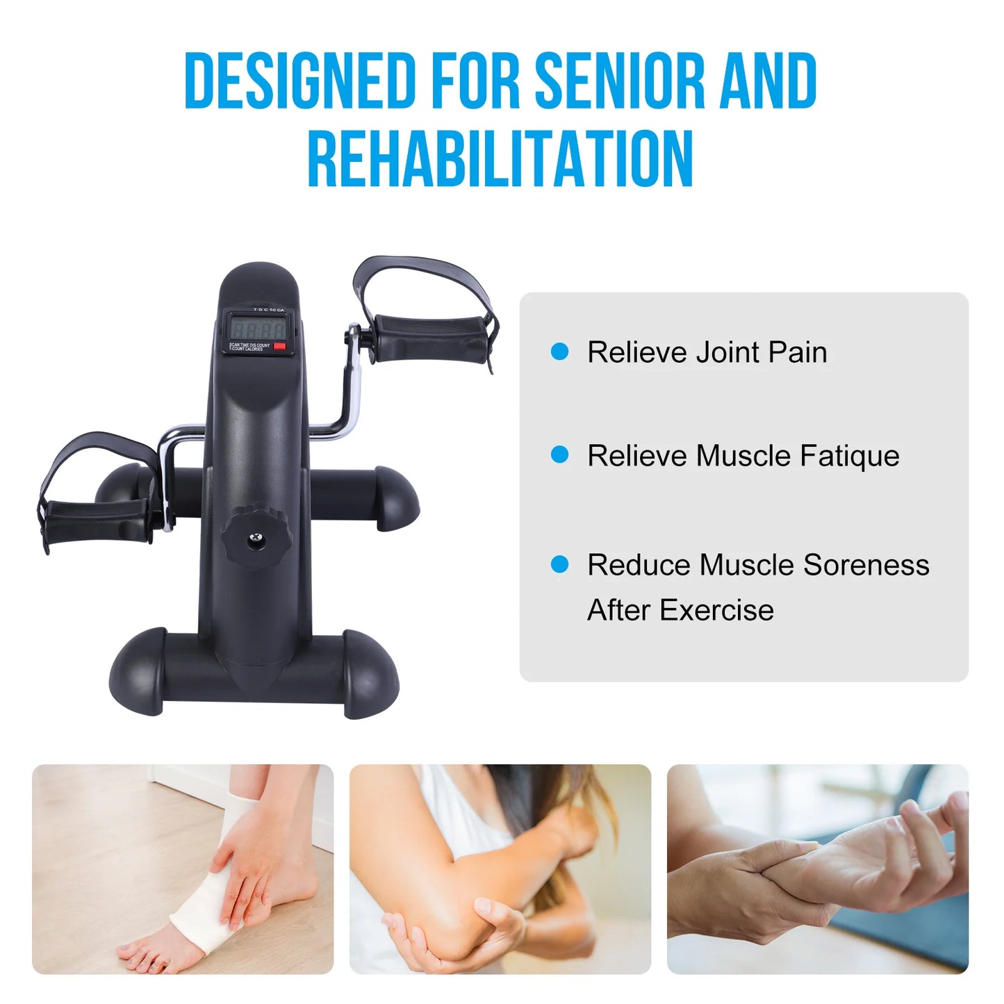 Portable Multi-Function Exercise Bike for Leg, Arm & Knee Training