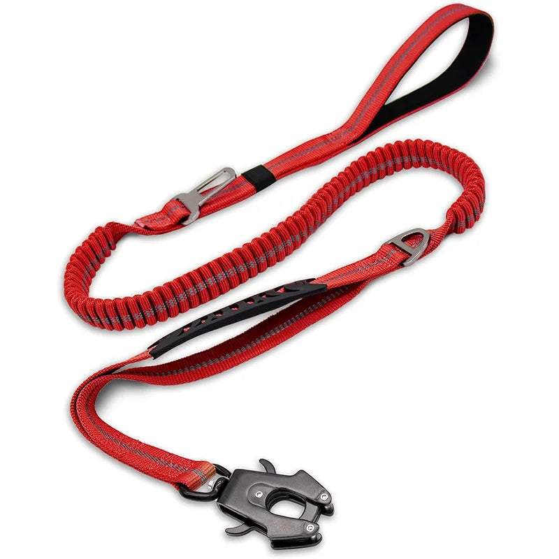 Reflective Large Dog Shock Absorbing Leash with Car Seatbelt
