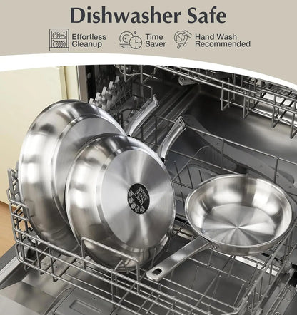 10 Piece Stainless Steel Pots and Pans Set