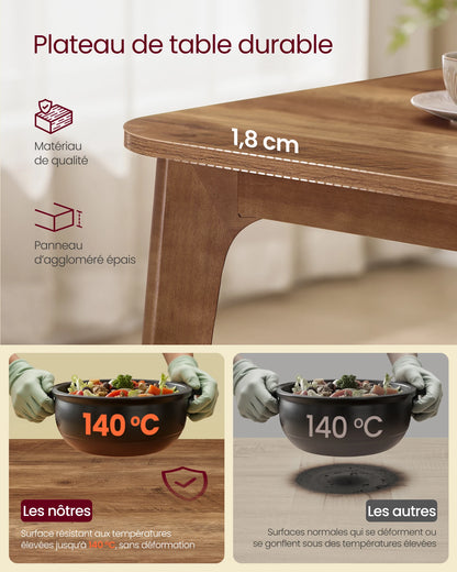 Dining Table, Extendable Top, for Dining Room, Office or Workspace