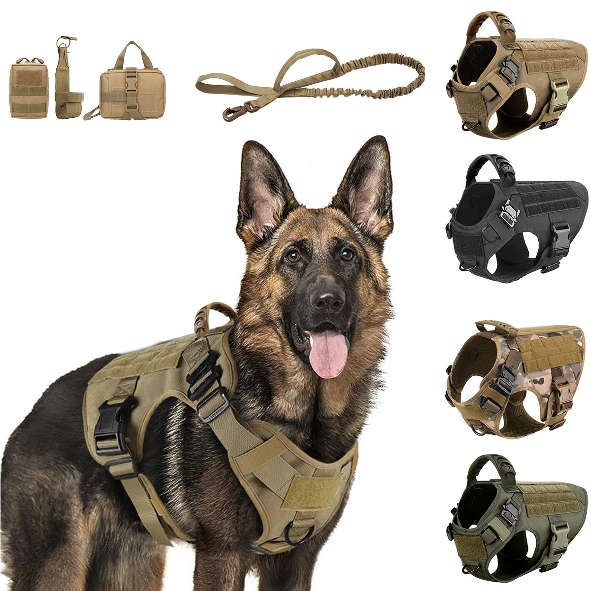 Large Dog Harness, Collar and Leash Set for Training and Walking