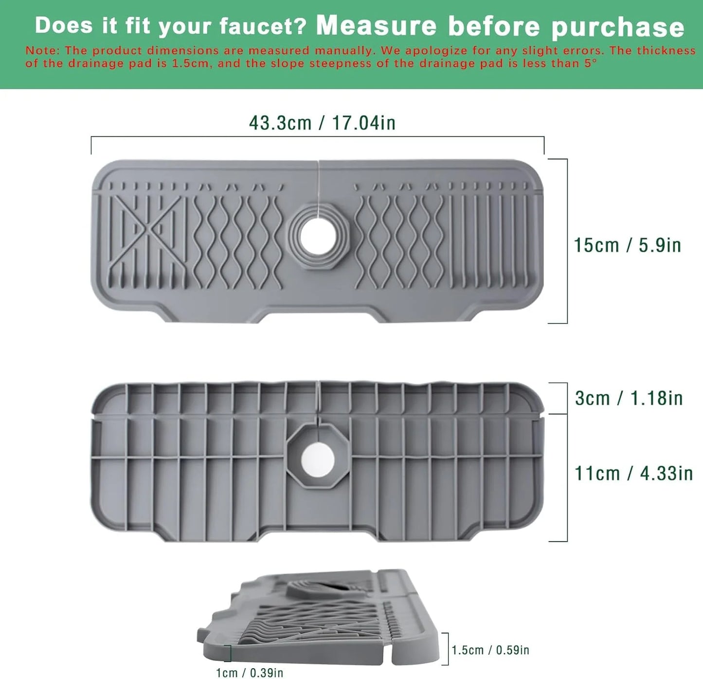 Silicone Kitchen Faucet Drip Tray, for Soap & Sponge
