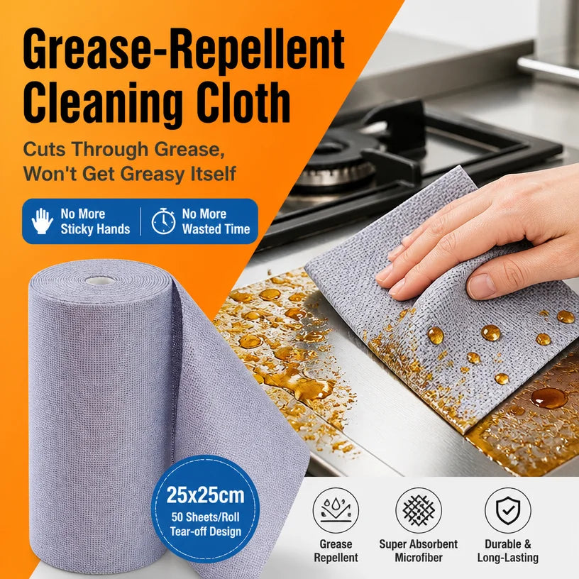 Non-Stick Tear-Off Microfiber Rags, for Greasy Stove Spills