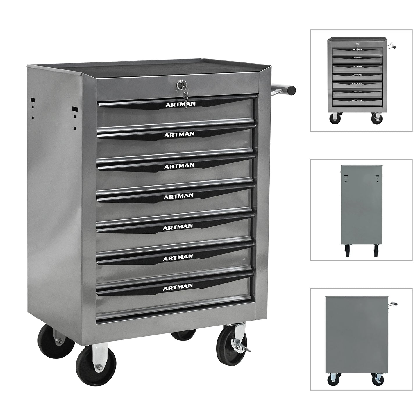 7 Drawer Rolling Tool Box, Heavy Duty, Lockable