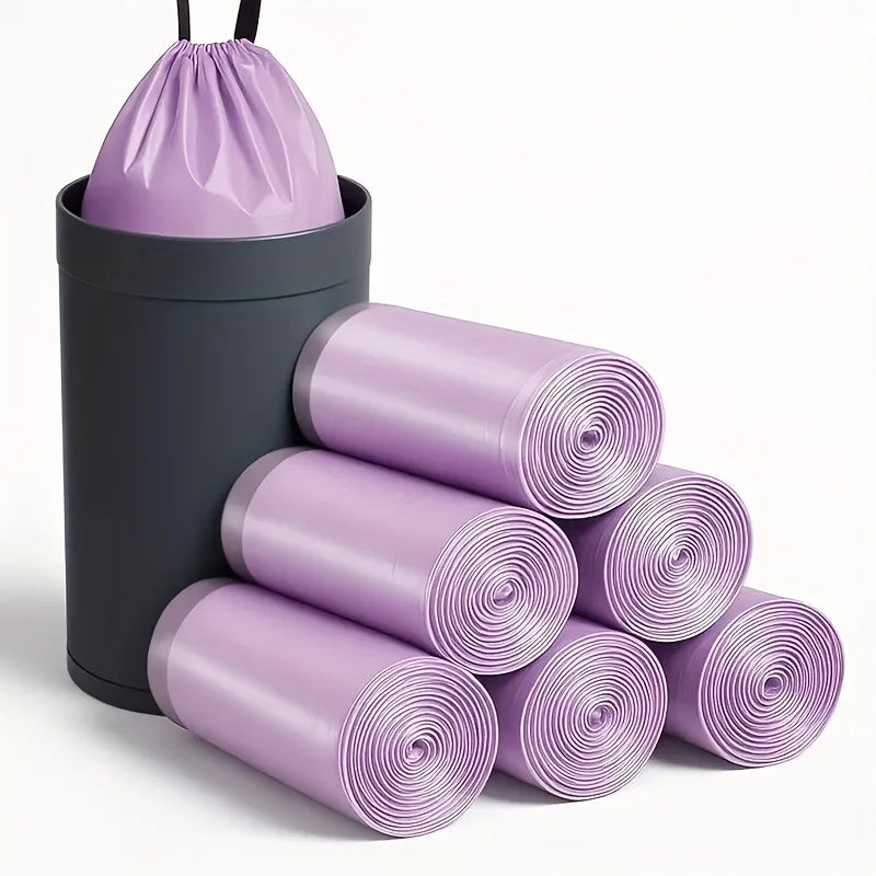 100PCS Purple Drawstring Trash Bags, for Household Use
