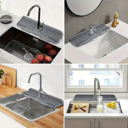 Silicone Kitchen Faucet Drip Tray, for Soap & Sponge