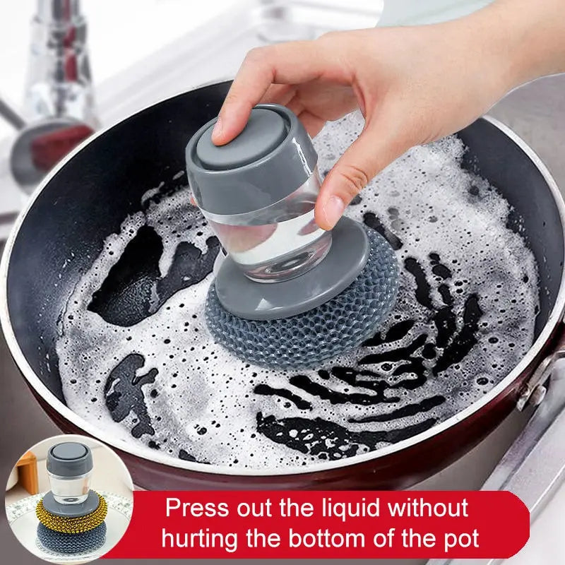 1pc Portable Kitchen Soap Dispensing Brush