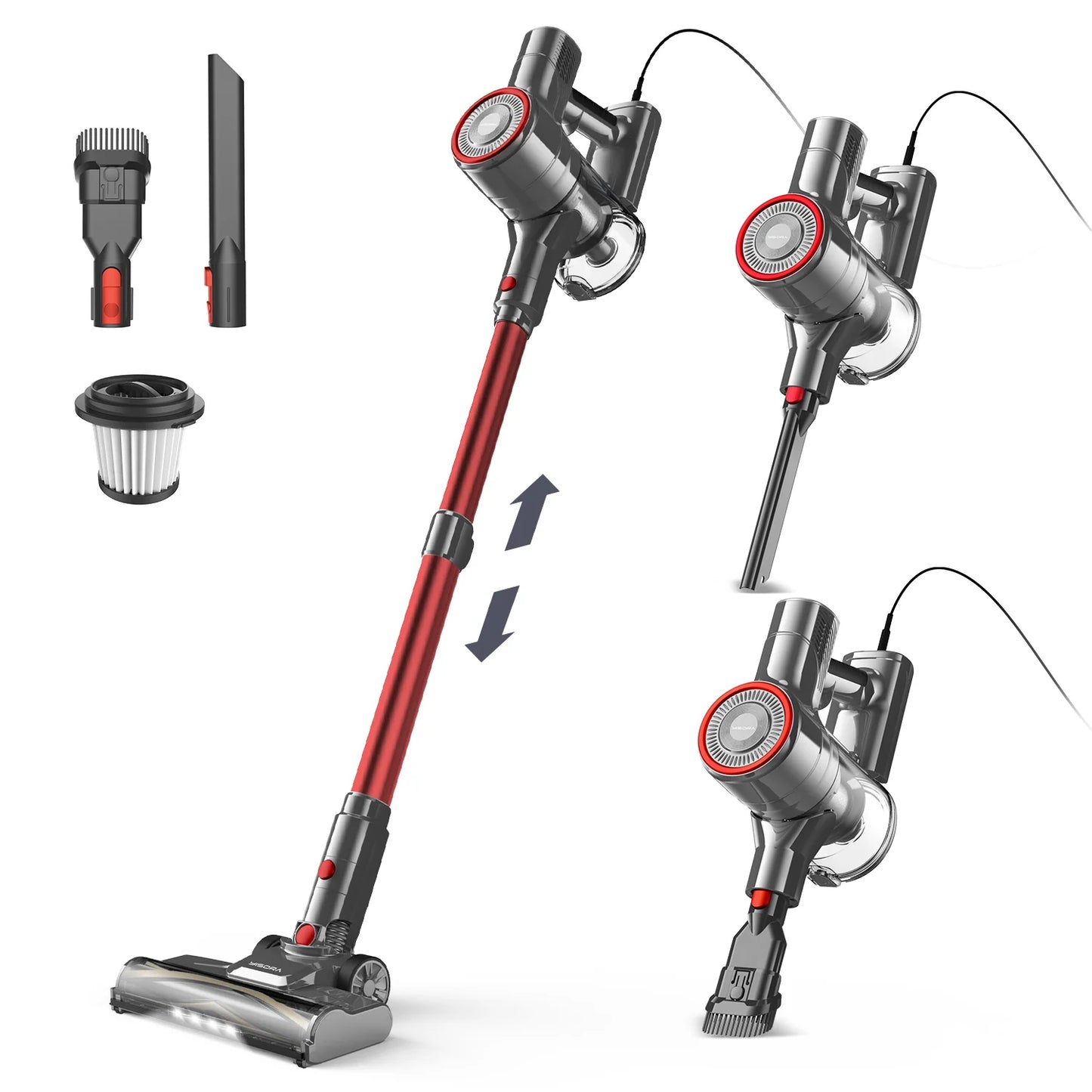 Corded Free-Stand Vacuum Cleaner for Carpet, Pet Hair