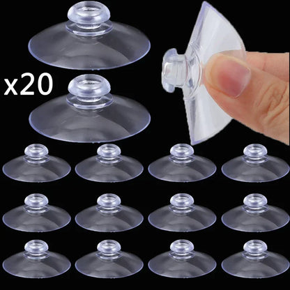 5-20 Piece Clear Suction Cup Wall Hooks