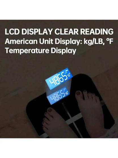 Body Fat Bathroom Scale with Tempered Glass 390 lbs Capacity