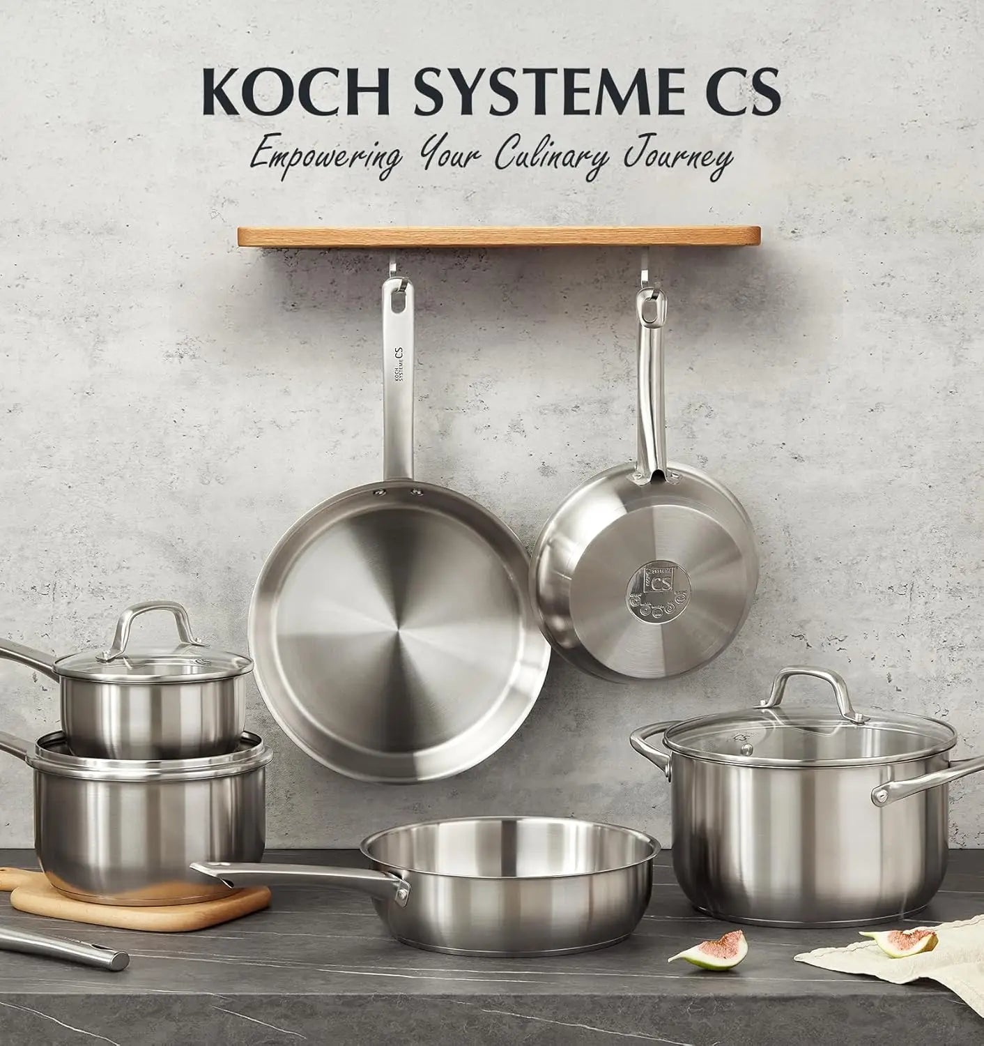 10 Piece Stainless Steel Pots and Pans Set