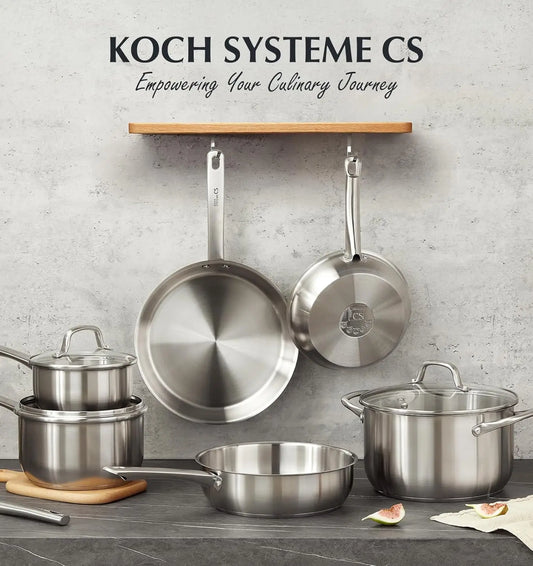 10 Piece Stainless Steel Pots and Pans Set