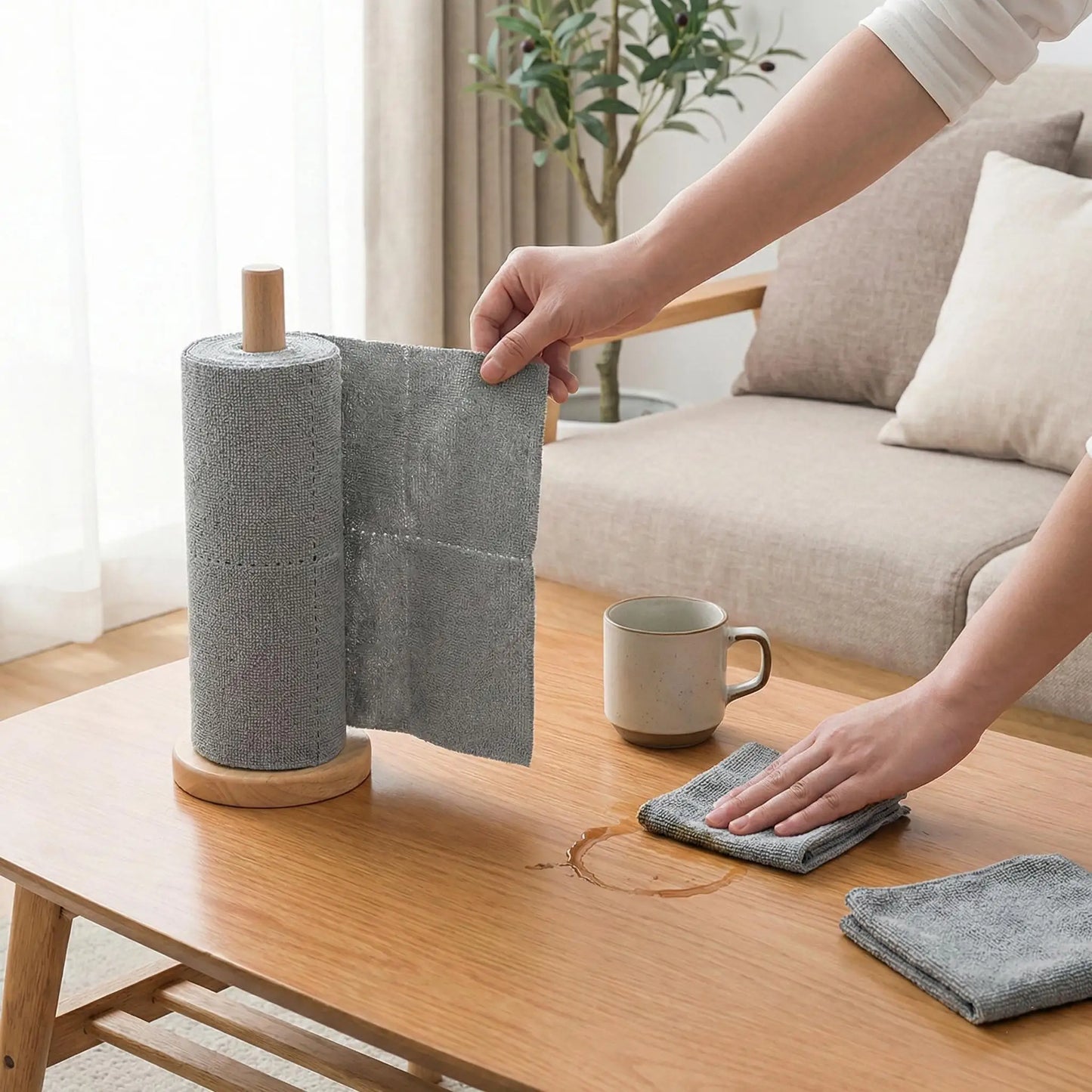 Non-Stick Tear-Off Microfiber Rags, for Greasy Stove Spills