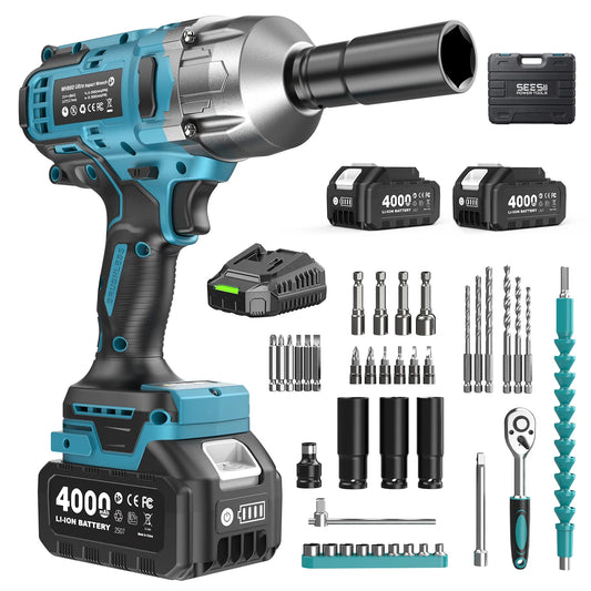 1/2" Cordless Impact Wrench w/Brushless Motor & 2 Batteries