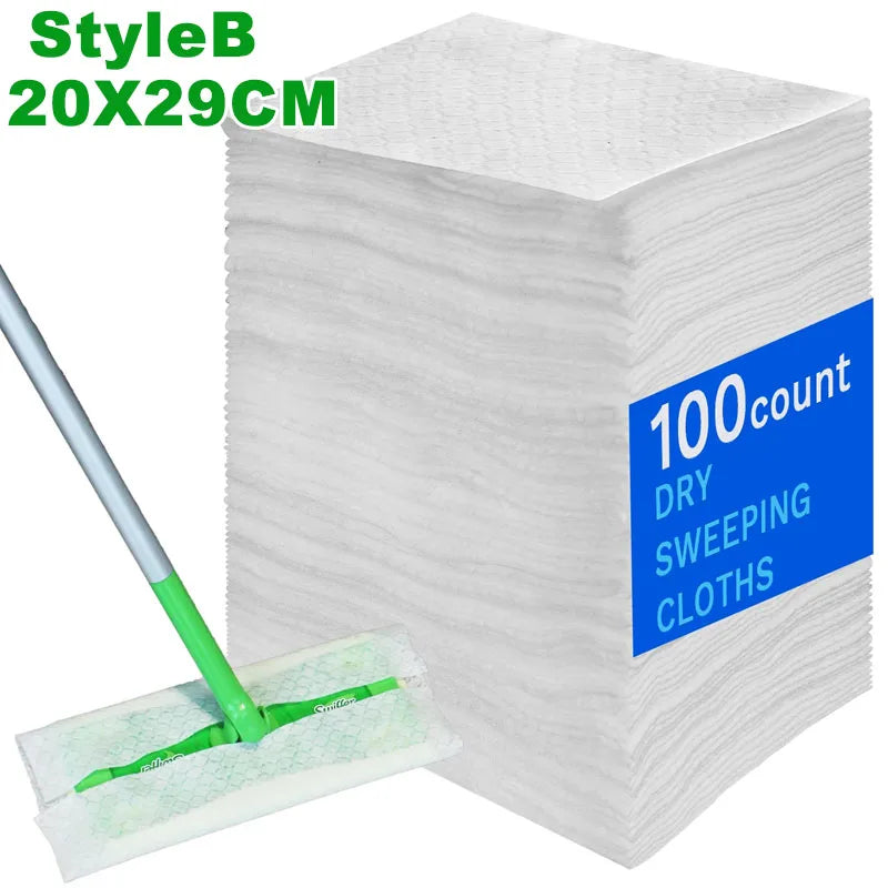100PCS Disposable Floor Cleaning Wipes for Flat Swivel Mop