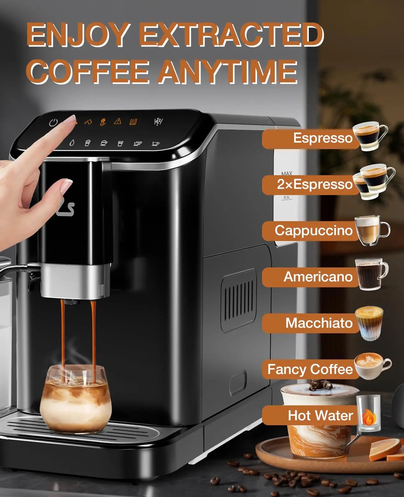 Fully Automatic Espresso Machine w/Grinder