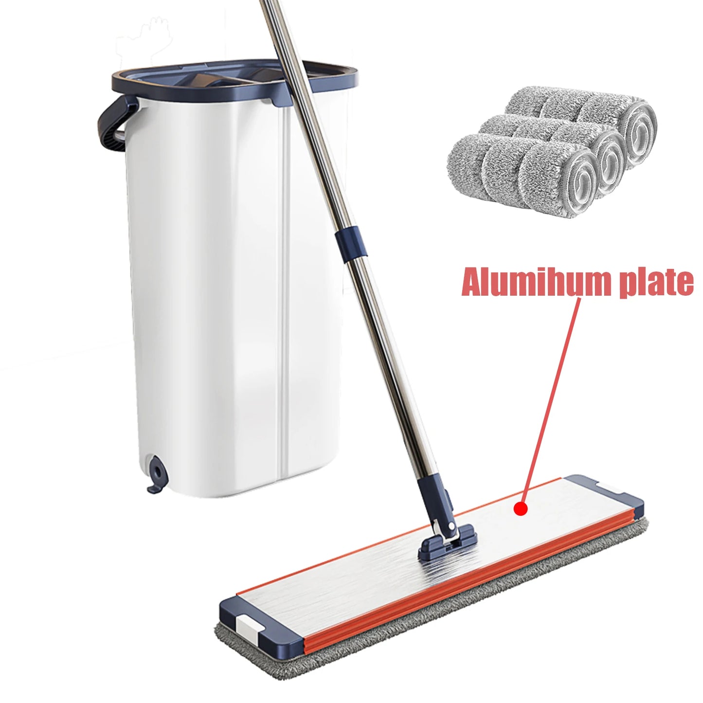 Floor Washing Mop. Mop Bucket Separates Clean and Dirty Water