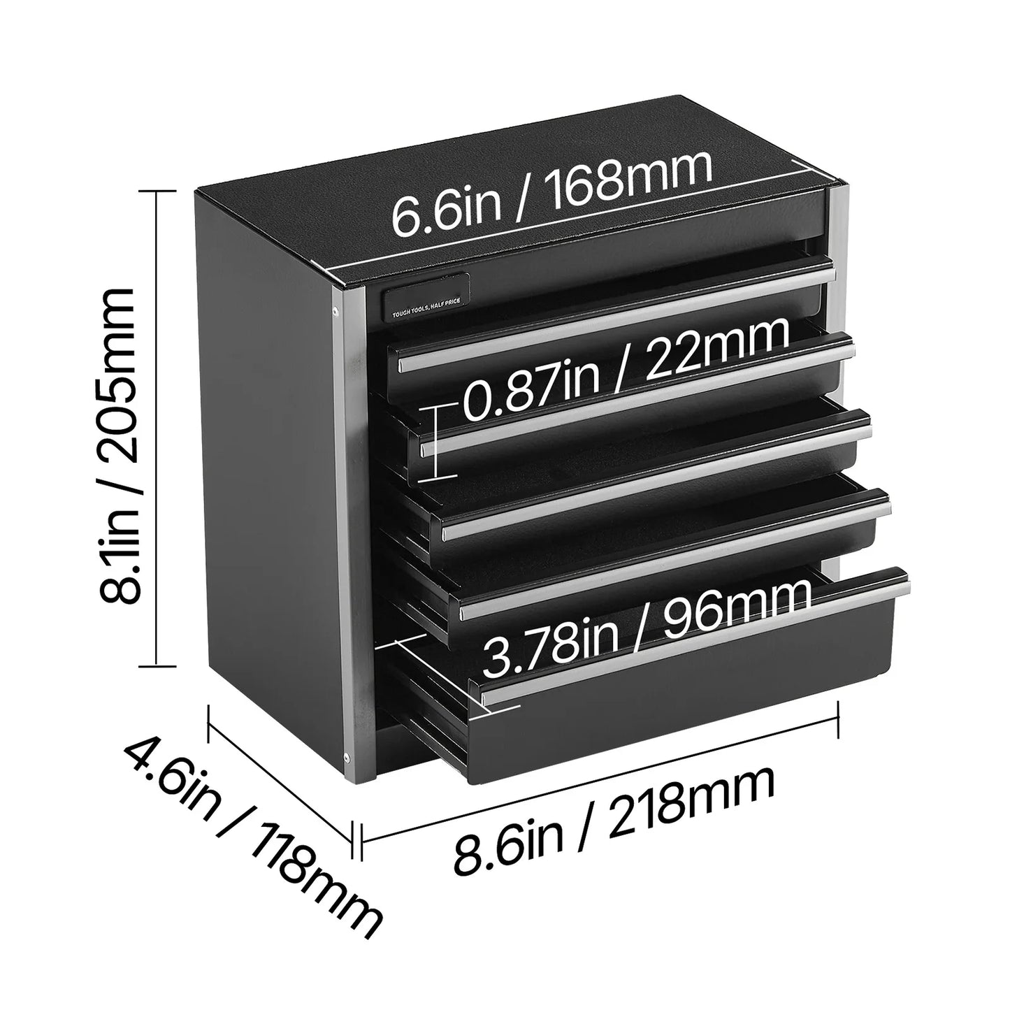 5-Drawer Portable Tool Box for Garage & Workshop Storage