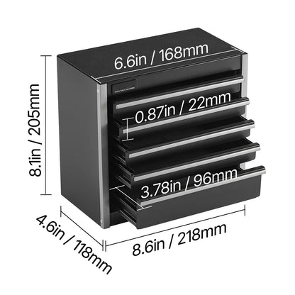 5-Drawer Portable Tool Box for Garage & Workshop Storage