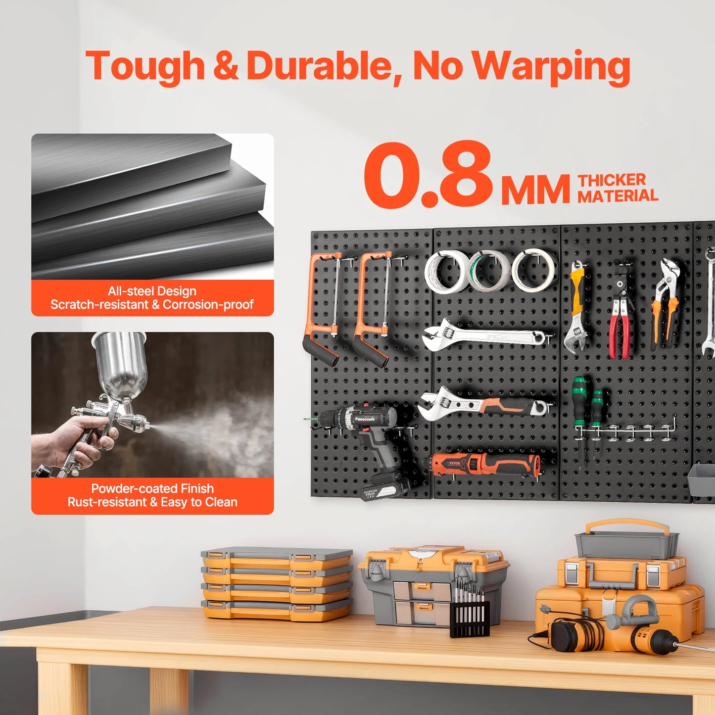 24"x12" 4pcs Metal Pegboard Panels