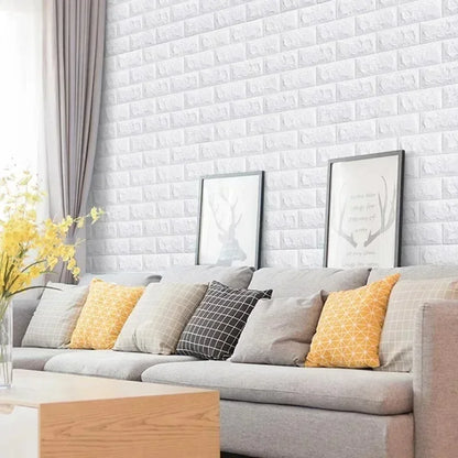 70cmx10m Self-adhesive Antique Foam Brick Wallpaper