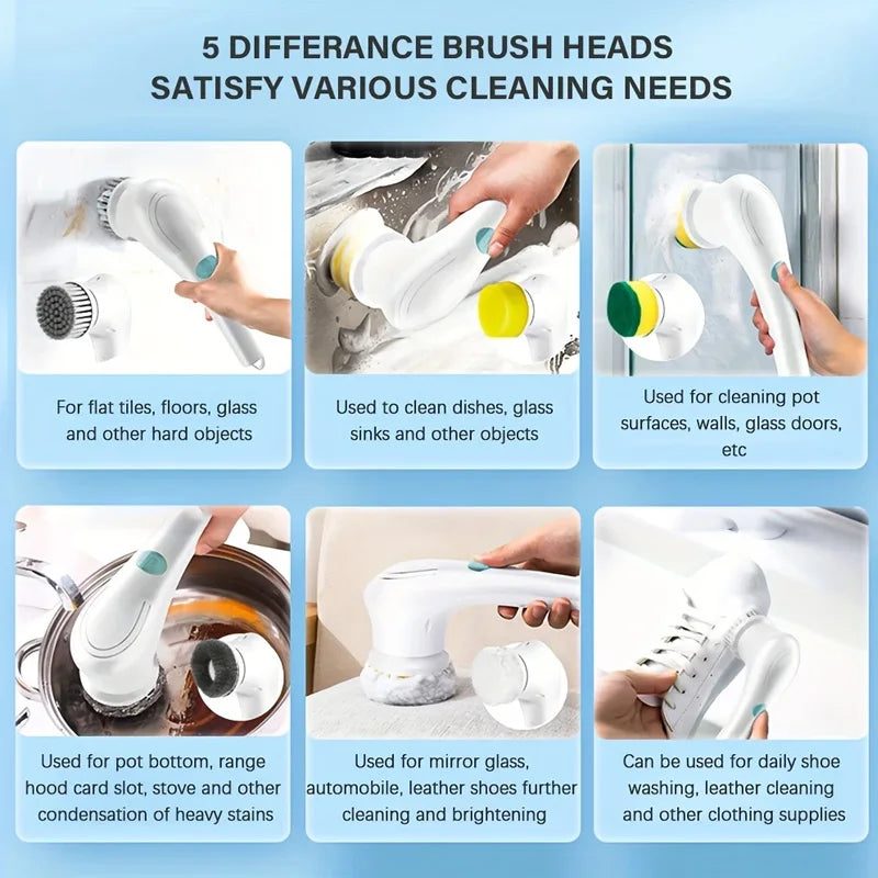Waterproof Electric Cleaning Brush for Bathroom/Kitchen