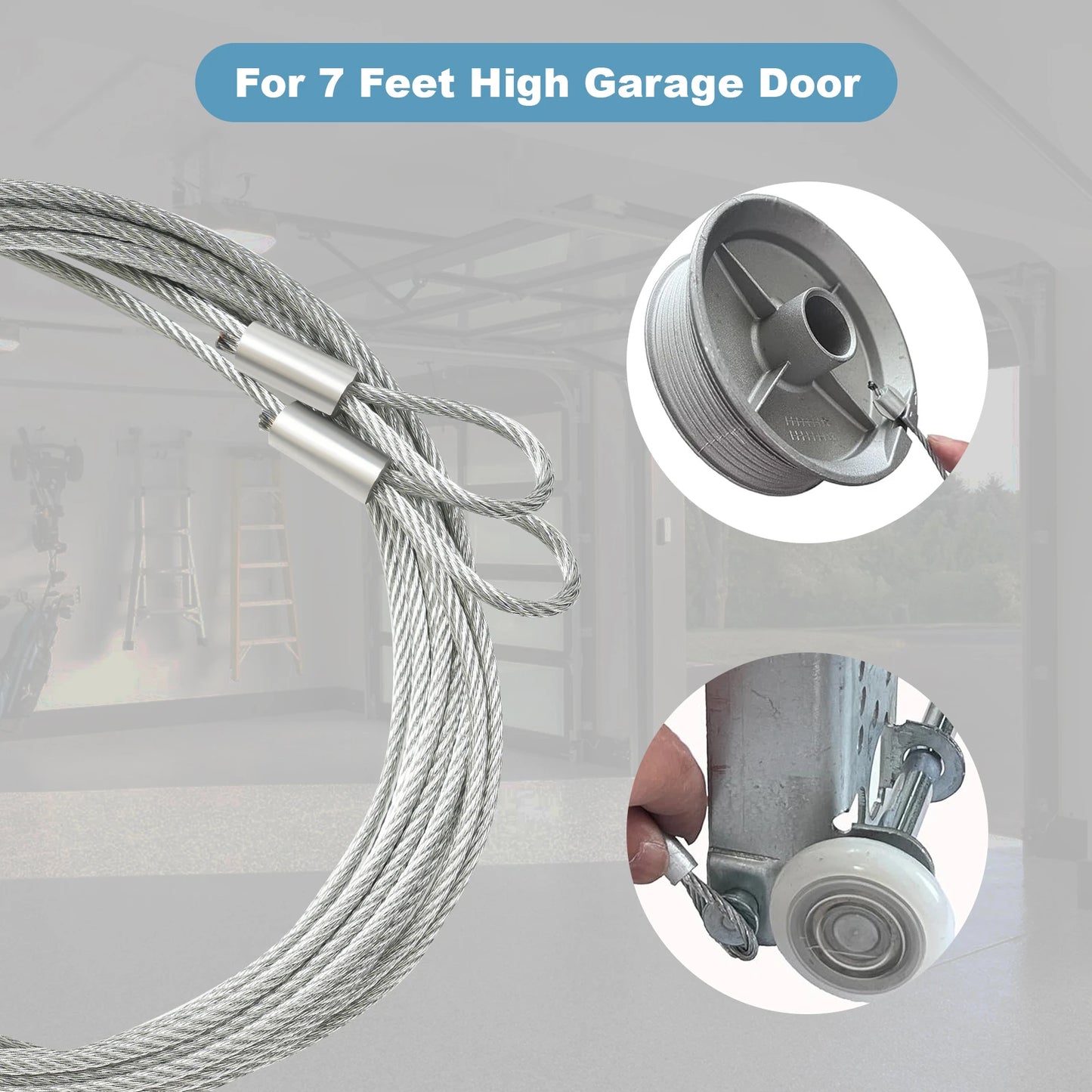For Wayne Dalton TorqueMaster Garage Door Cable Pair 120"