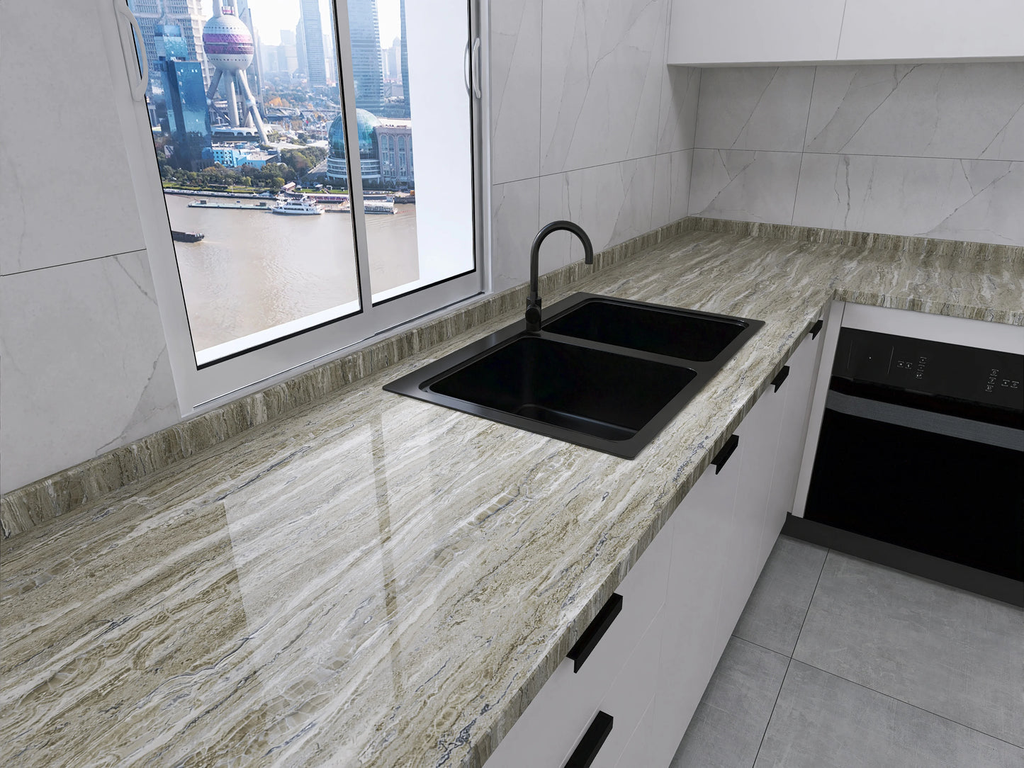 Suitable for kitchen self-adhesive  pvc counter top replacement