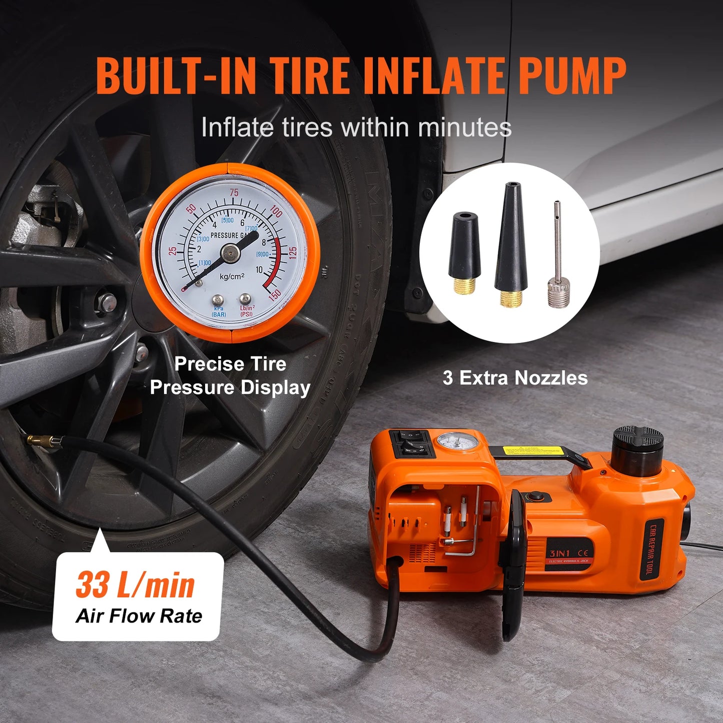5T Electric Hydraulic Jack with Electric Impact Wrench