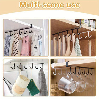 1pc 6 Hook Rack for Kitchen Shelf Storage