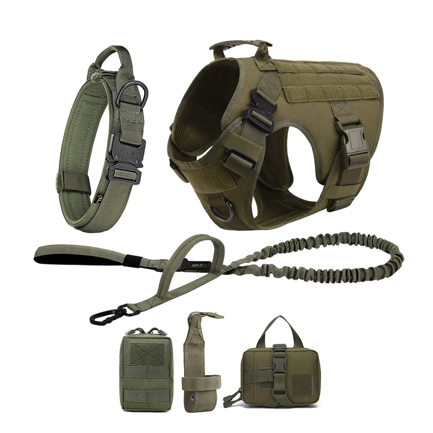 Tactical Dog Harness, Collar, and Leash