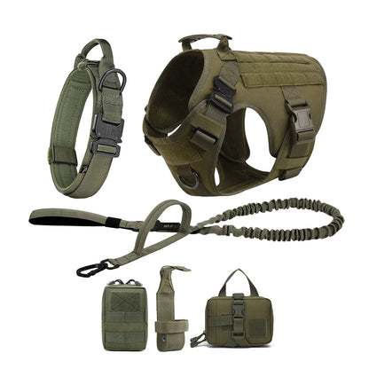 Tactical Dog Harness, Collar, and Leash