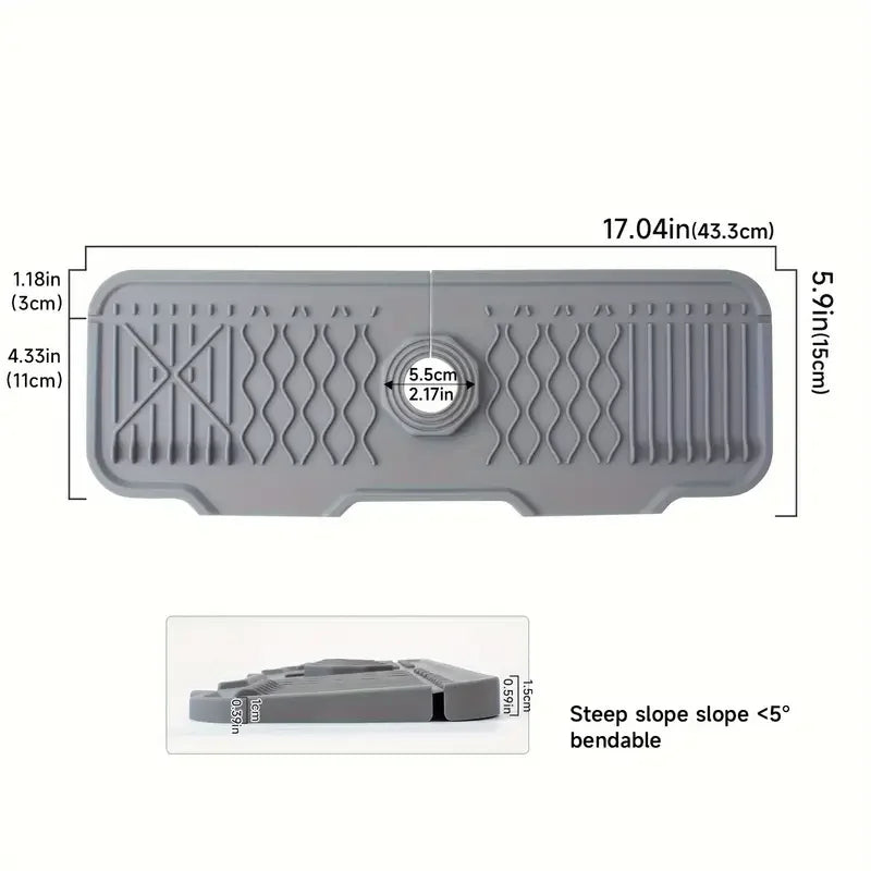 Silicone Kitchen Faucet Drip Tray, for Soap & Sponge