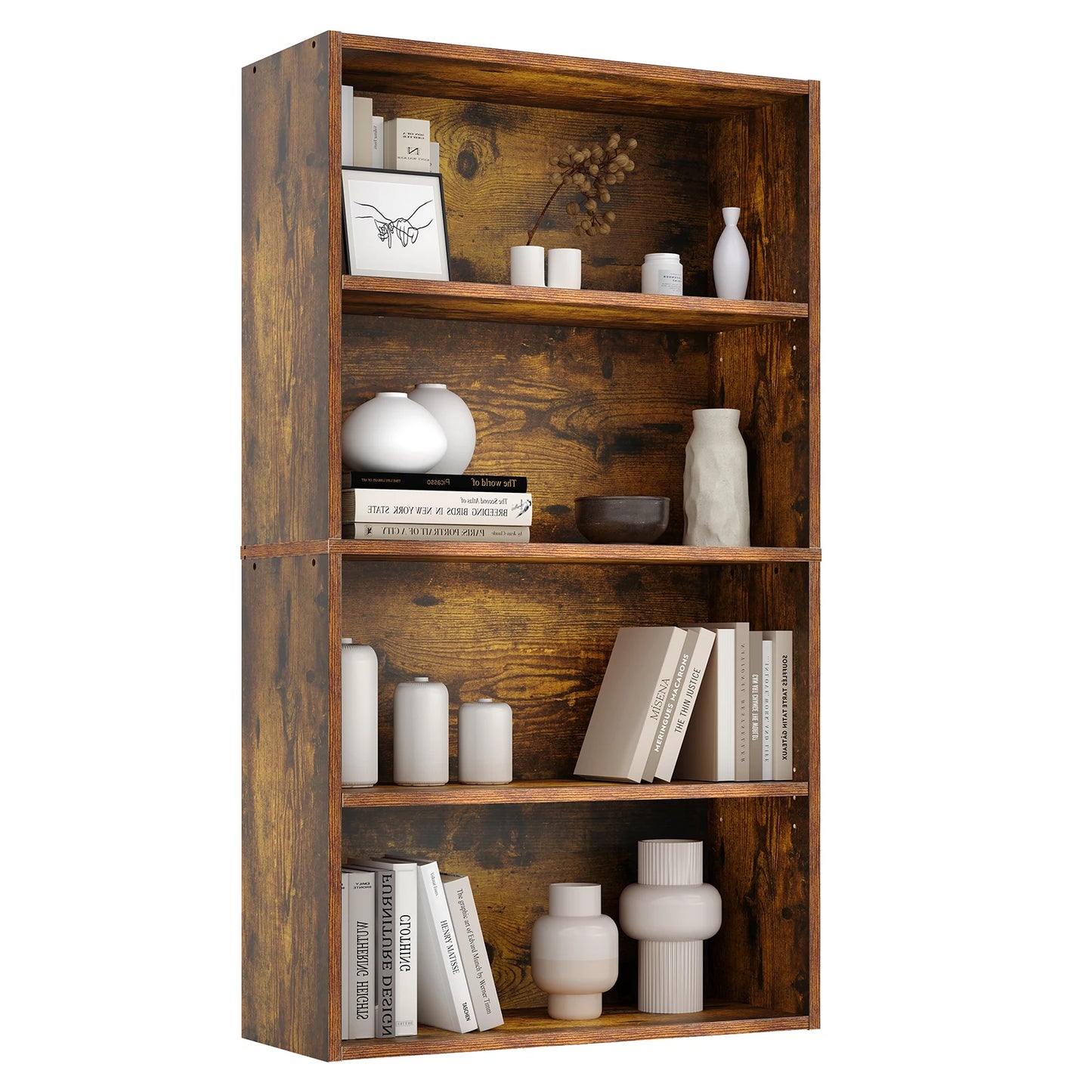 3-4 Tier Wooden Shelf Bookcase
