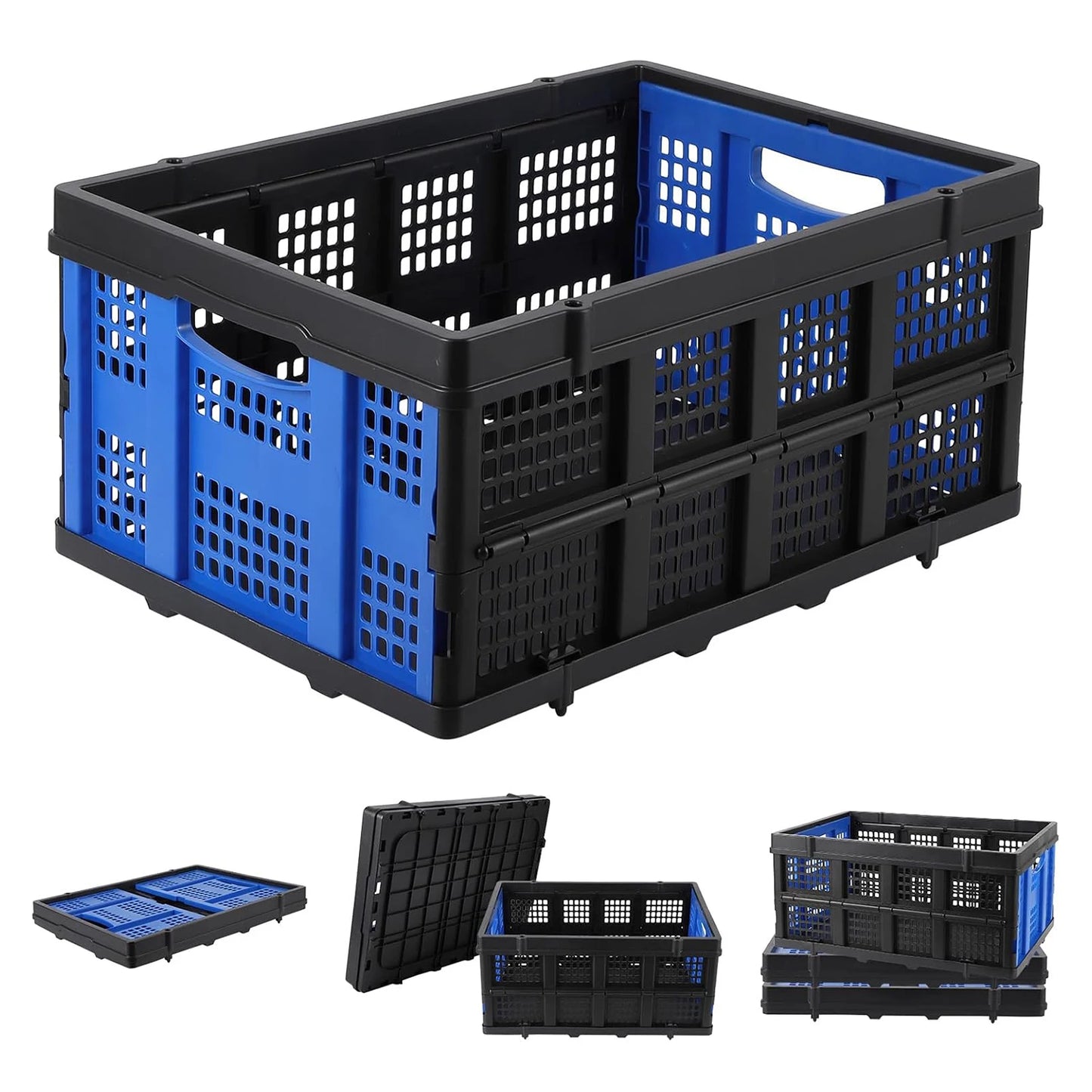55L Heavy-Duty Collapsible Plastic Crate
