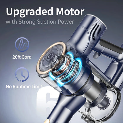 Corded Free-Stand Vacuum Cleaner for Carpet, Pet Hair