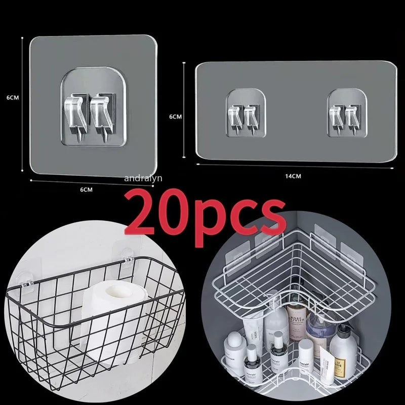 1-20 Self Adhesive Hooks for Bathroom & Kitchen