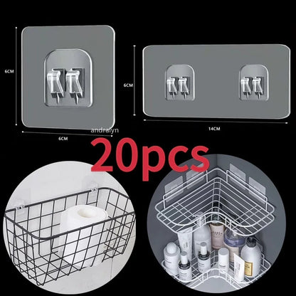 1-20 Self Adhesive Hooks for Bathroom & Kitchen